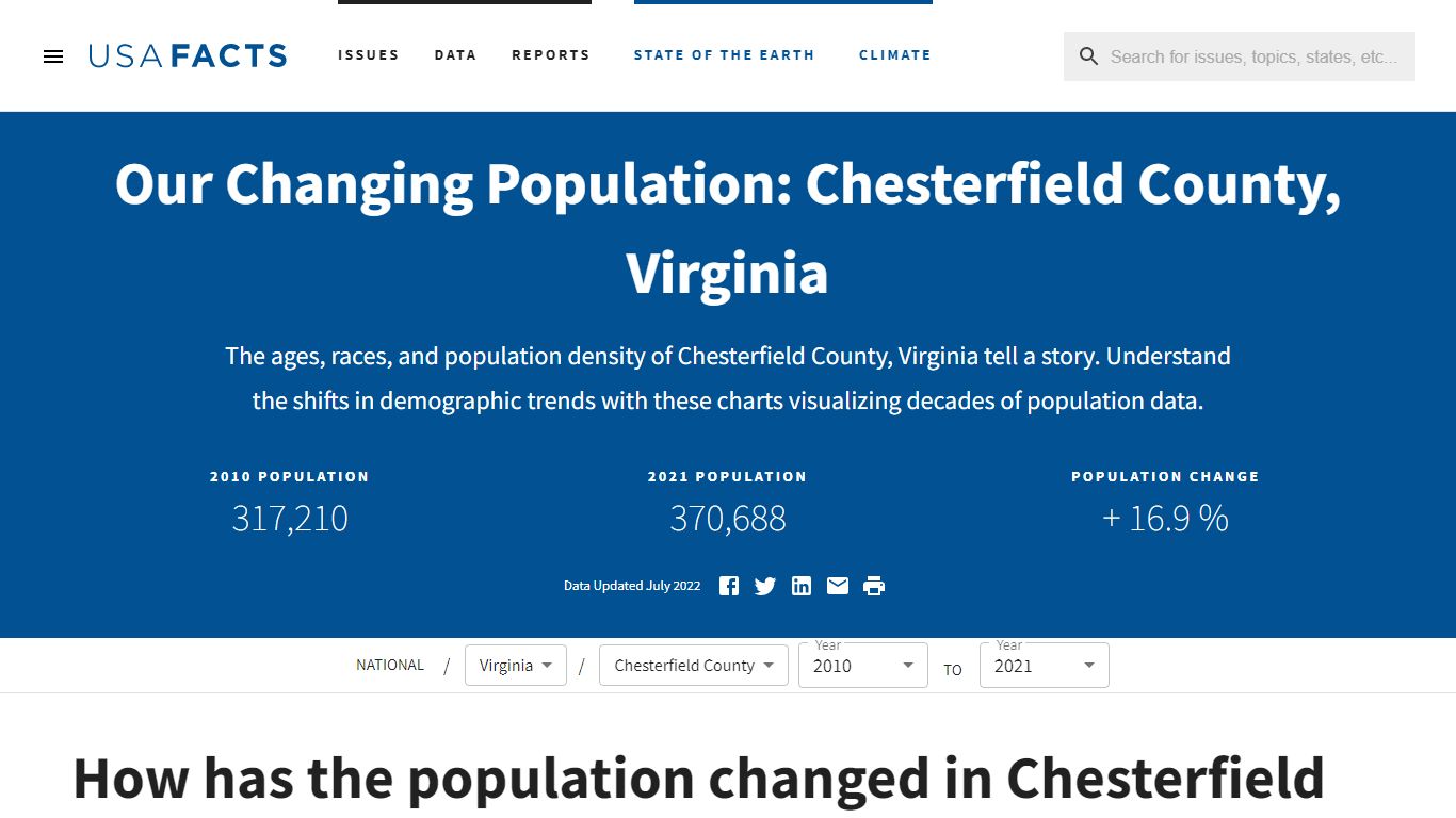 Chesterfield County, VA population by year, race, & more